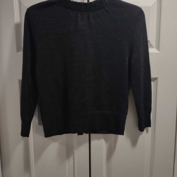 Jennifer Lopez Open Front Cardigan Black - Rhinestone Brooch Med NWT - Picture 7 of 8